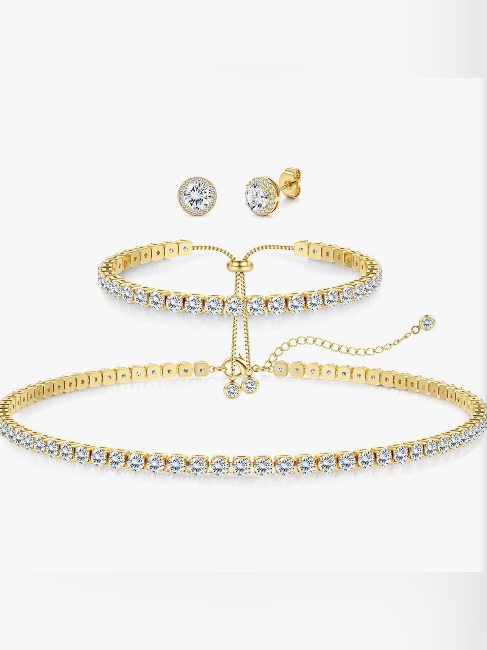 NEW 14K Gold Plated 925 Sterling Silver Jewelry Set